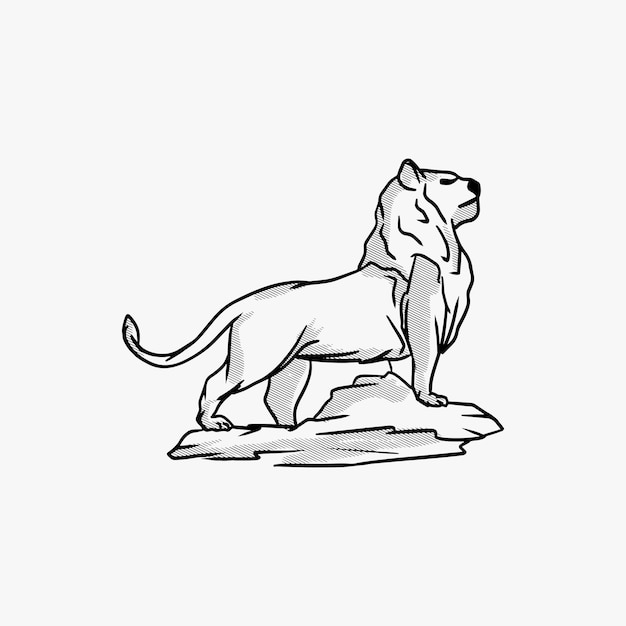 Vector overzicht illustratie vector leeuw logo ontwerp