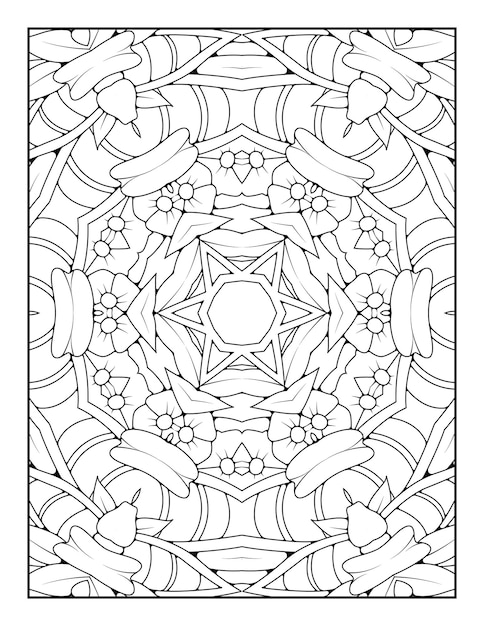 Overzicht mandala kleurplaat voor kleurboek en volwassen kleurplaat met zwart witte lijntekeningen