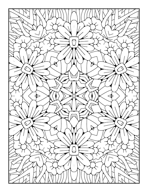 Overzicht mandala kleurplaat voor kleurboek en volwassen kleurplaat met zwart witte lijntekeningen