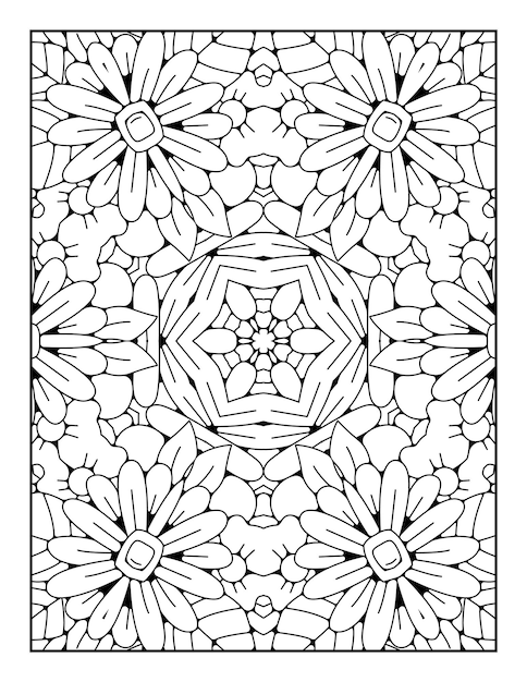 Overzicht mandala kleurplaat voor kleurboek en volwassen kleurplaat met zwart witte lijntekeningen