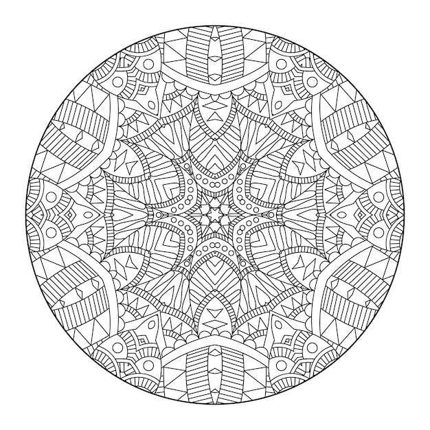 Overzicht mandala voor kleuren boek. decoratief rond ornament. anti-stress therapie patroon