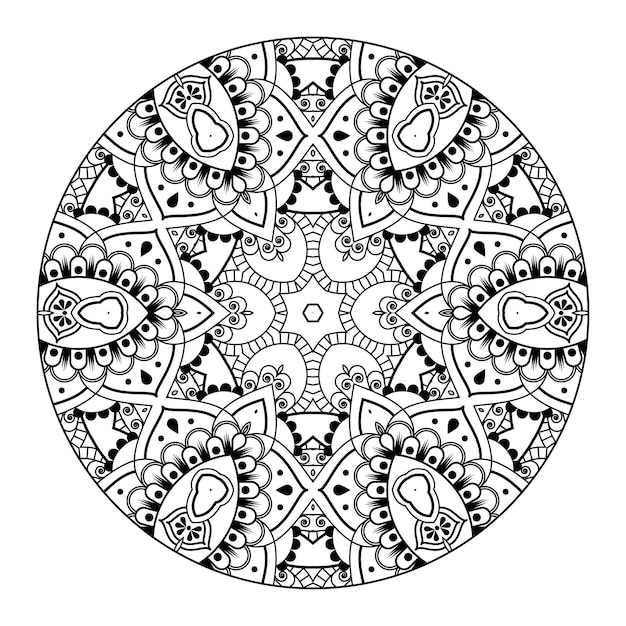 Overzicht mandala voor kleuren boek. decoratief rond ornament. anti-stress therapie patroon