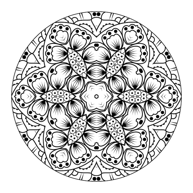 Overzicht mandala voor kleuren boek. decoratief rond ornament. anti-stress therapie patroon