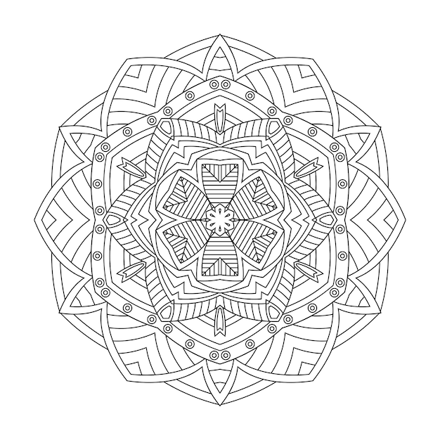 Overzicht Mandala voor kleuren boek. Decoratief rond ornament. Anti-stress therapie patroon