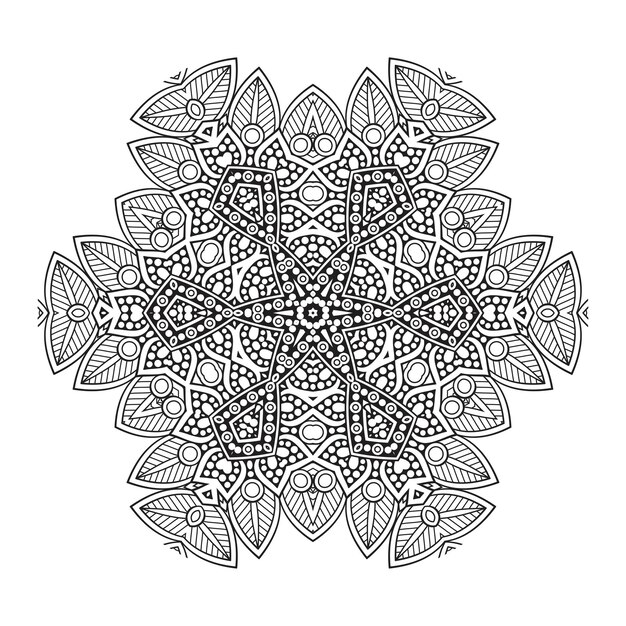 Overzicht Mandala voor kleuren boek. Decoratief rond ornament. Anti-stress therapie patroon