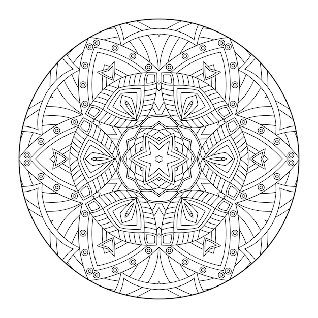 Overzicht Mandala voor kleuren boek. Decoratief rond ornament. Anti-stress therapie patroon