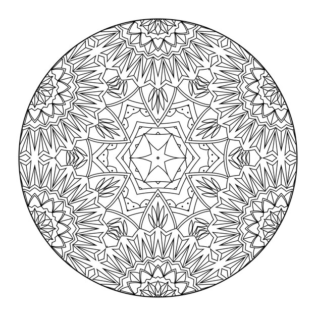 Overzicht mandala voor kleuren boek. decoratief rond ornament. anti-stress therapie patroon