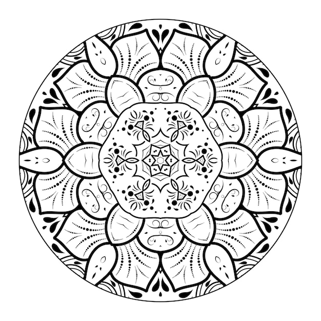 Overzicht Mandala voor kleuren boek. Decoratief rond ornament. Anti-stress therapie patroon