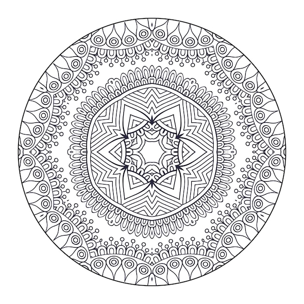 Overzicht Mandala voor kleuren boek. Decoratief rond ornament. Anti-stress therapie patroon