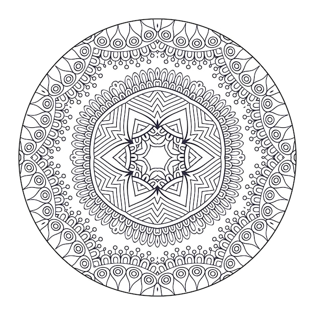 Overzicht Mandala voor kleuren boek. Decoratief rond ornament. Anti-stress therapie patroon