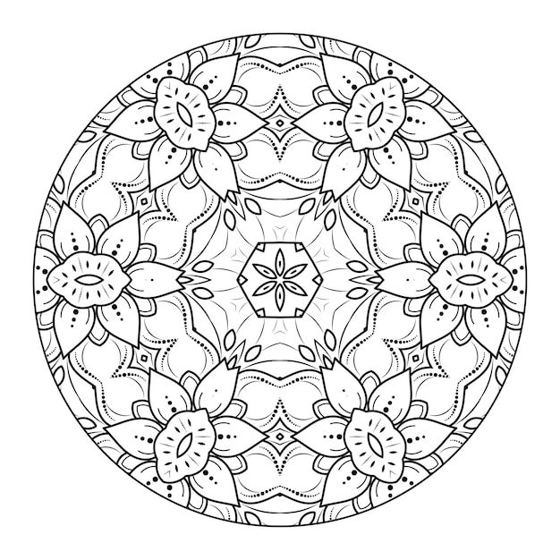 Overzicht mandala voor kleuren boek. decoratief rond ornament. anti-stress therapie patroon