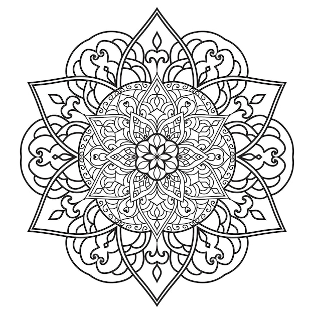 Overzicht Mandala voor kleuren boek. Decoratief rond ornament. Anti-stress therapie patroon