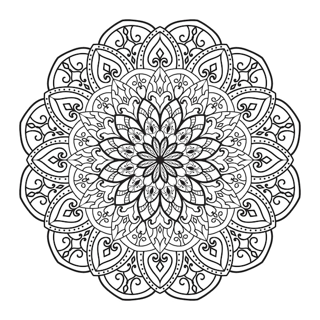 Overzicht Mandala voor kleuren boek. Decoratief rond ornament. Anti-stress therapie patroon