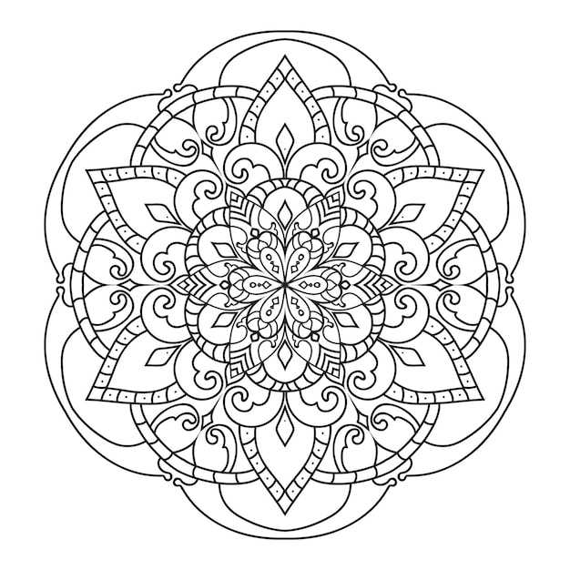 Overzicht Mandala voor kleuren boek. Decoratief rond ornament. Anti-stress therapie patroon