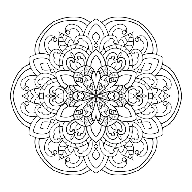 Overzicht Mandala voor kleuren boek. Decoratief rond ornament. Anti-stress therapie patroon