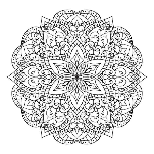 Overzicht Mandala voor kleuren boek. Decoratief rond ornament. Anti-stress therapie patroon