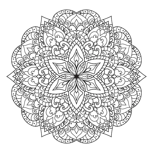 Vector overzicht mandala voor kleuren boek. decoratief rond ornament. anti-stress therapie patroon