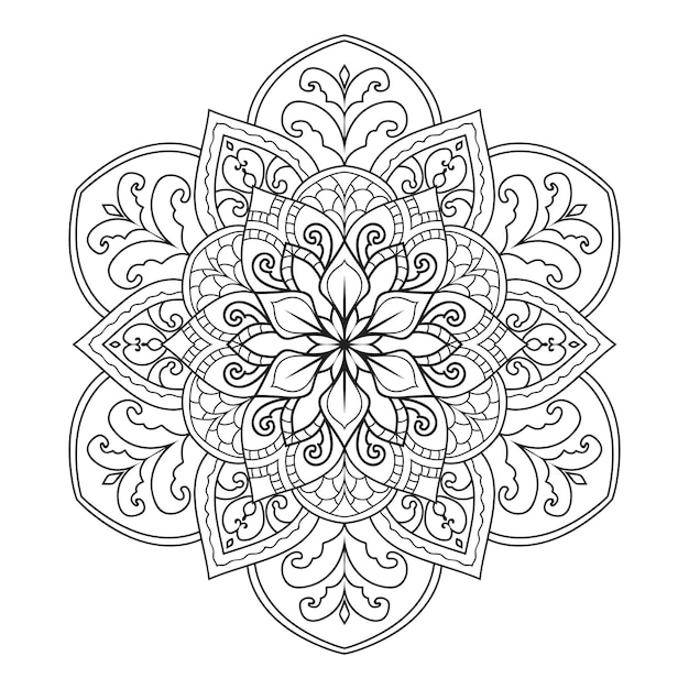 Overzicht Mandala voor kleuren boek. Decoratief rond ornament