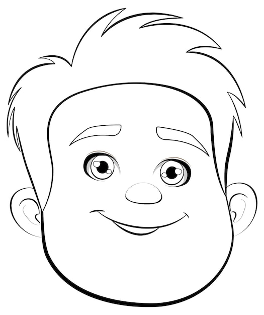 Overzicht van tiener mannelijke cartoon gezicht