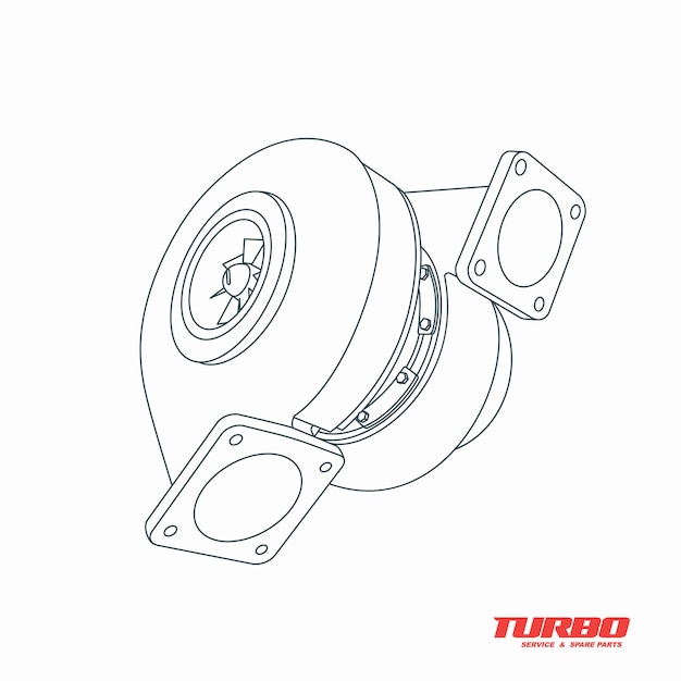 Overzicht van turbocompressor Vector illustratie eps 10