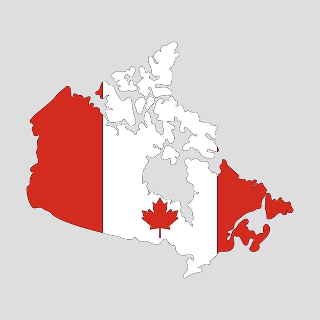 Overzichtskaart van het land van canada. vector illustratie