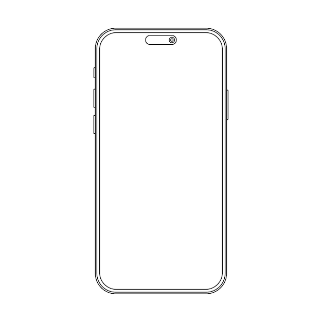 Vector overzichtslijn mockup sjabloon telefoon