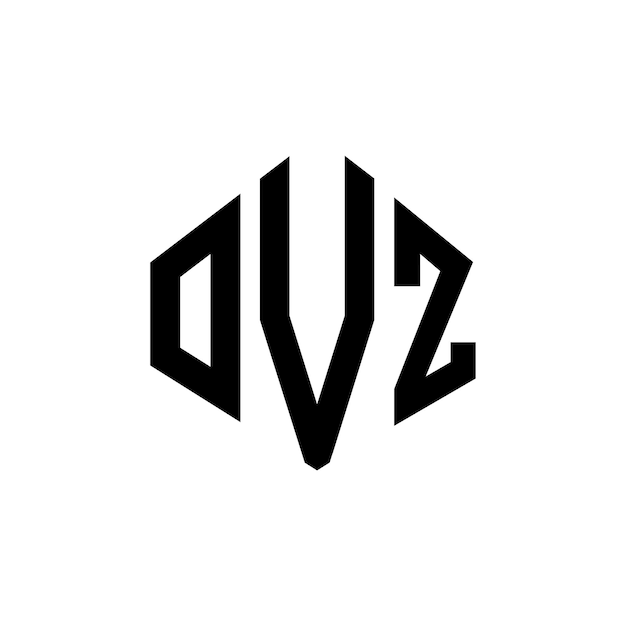 벡터 다각형 모양의 ovz 글자 로고 디자인, ovz 다각형 및 큐브 모양의 logo 디자인, ovz 육각형 터 로고 템플릿, 하색과 검은색, ovz 모노그램, 비즈니스 및 부동산 로고