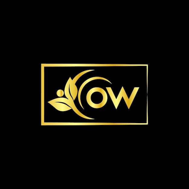 ow letter branding logo design with a flower logo