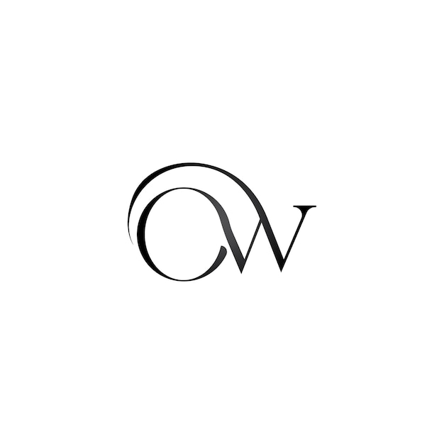 Ow letter logo design