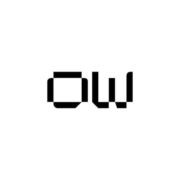 Vector ow monogram logo ontwerp letter tekst naam symbool monochroom logo alfabet karakter eenvoudig logo