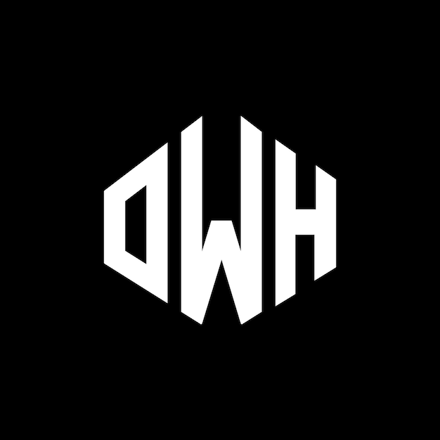 벡터 다각형 모양의 owh 글자 로고 디자인, owh 다각형 및 큐브 모양 로고 디자인 (owh 육각형 터 로고 템플릿, 색과 검은색) owh 모노그램 비즈니스 및 부동산 로고