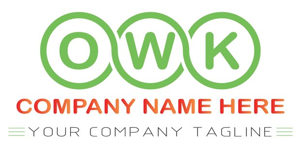 Design del logo della lettera owk