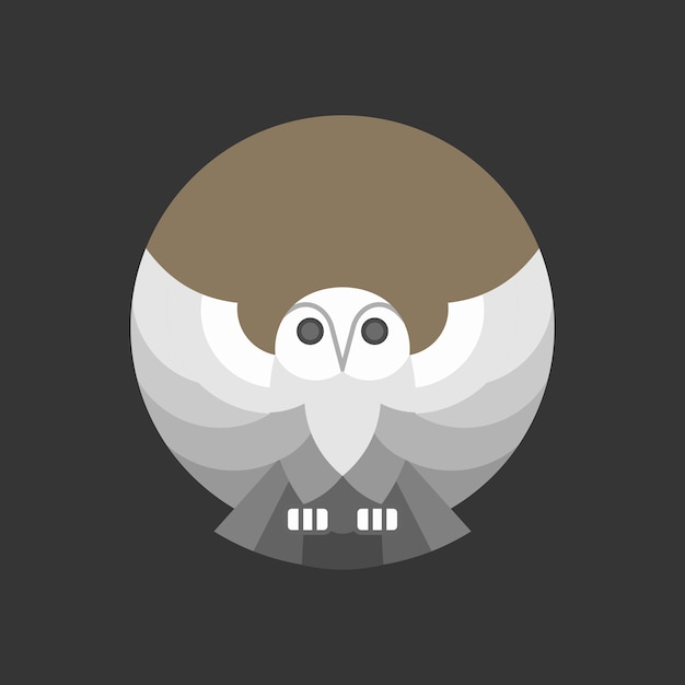 Vector owl abstract monoline logo