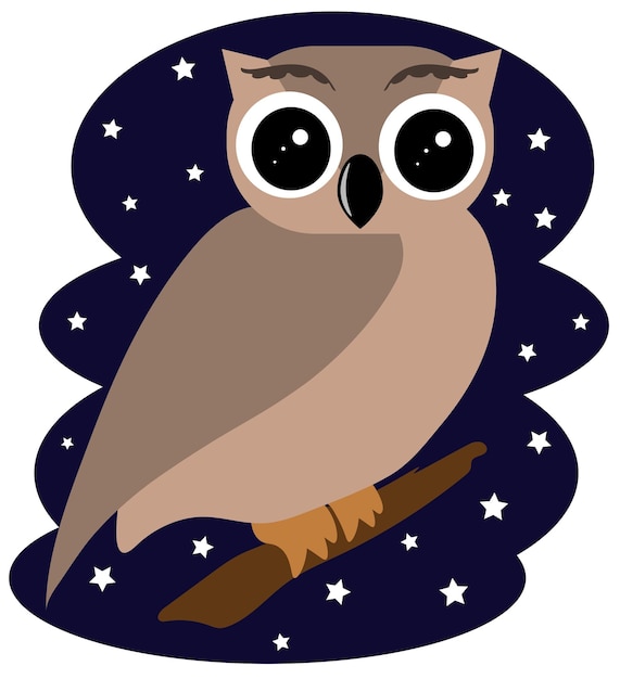 Owl on the background of the night sky
