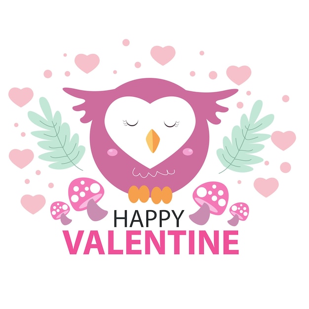 Owl beauty cute romantic valentine greetings affection