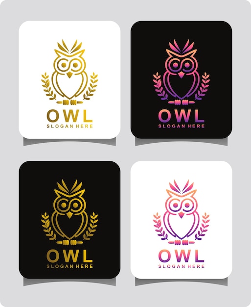 Owl bird logo design template