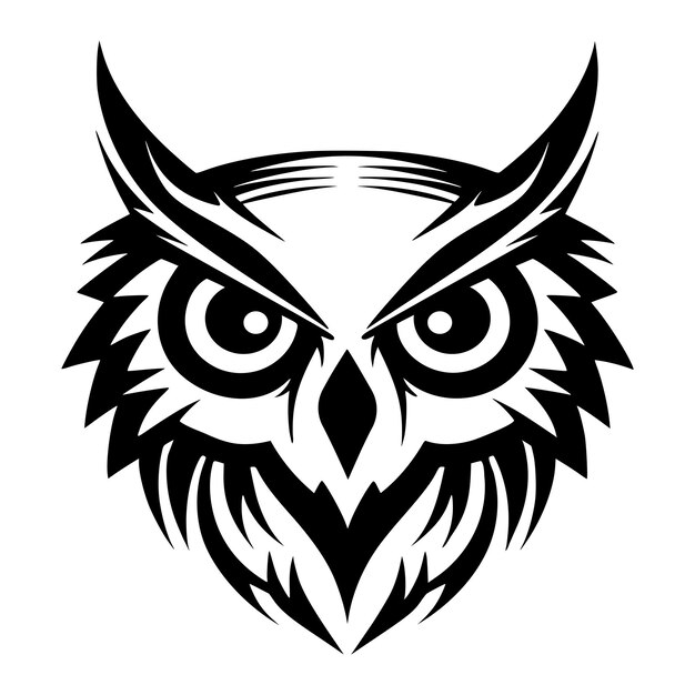 owl bird wild animal illustration for symbol or mascot