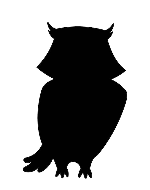 Vector owl black silhouette icon