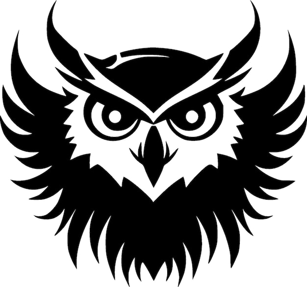 Иллюстрация черно-белого изолированного икона вектора совы