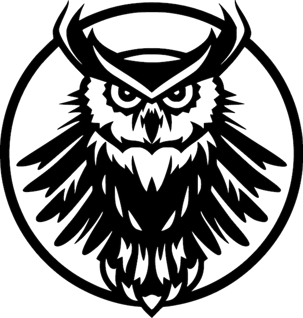 Vector owl black and white isolated icon vector illustration