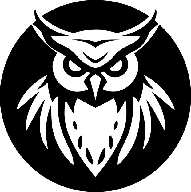 Vector owl black and white isolated icon vector illustration