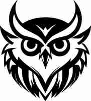 Vector owl black and white vector illustration