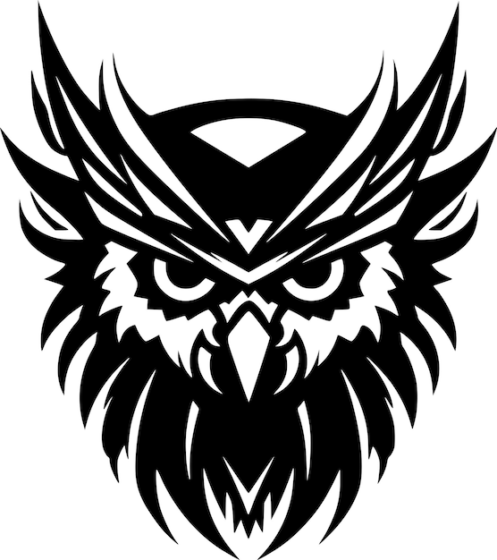 Premium Vector | Owl Black and White Vector illustration