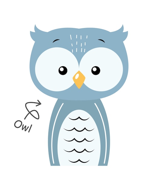 Vector owl cartoon character vector