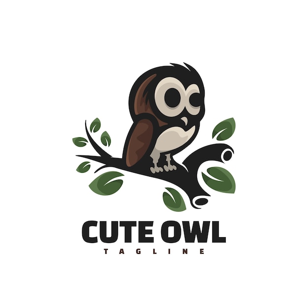 owl cartoon mascot logo