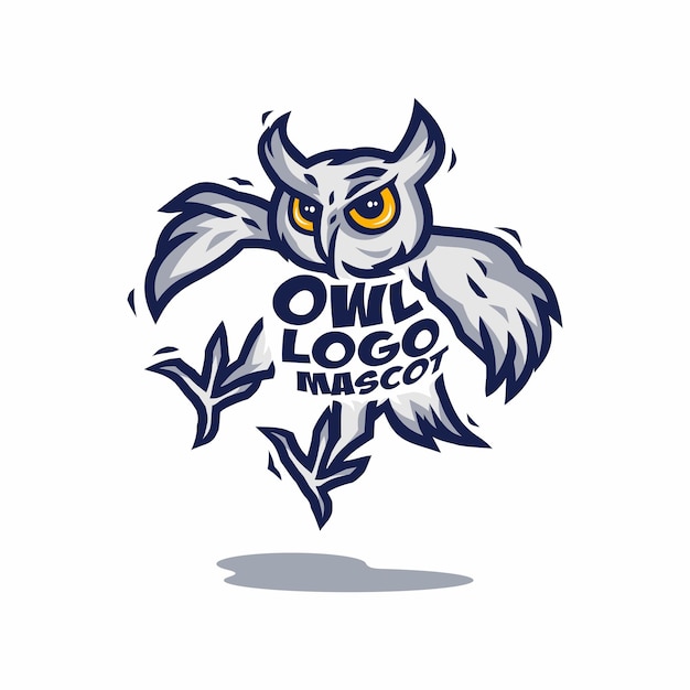 Vector owl cartoon mascotte vector logo illustratie