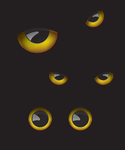 Vector owl and cat eyes in the dark