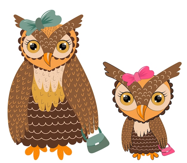 Owl character flat design isolated vector