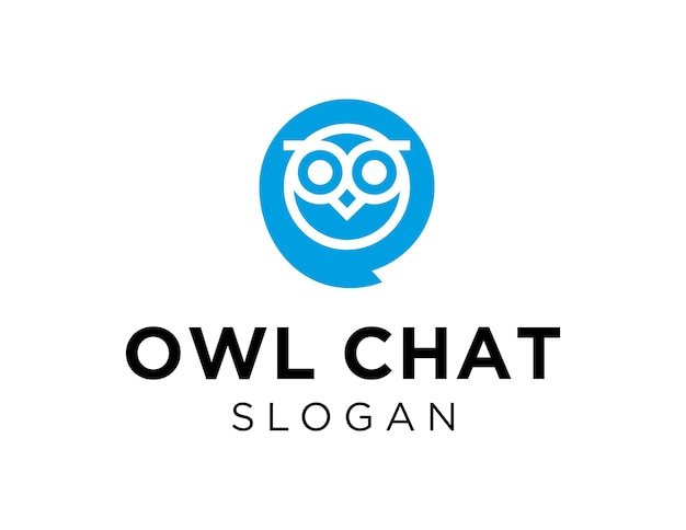 Owl Chat のロゴデザインはCorel Draw 2018 アプリケーションを使用して白い背景で作成されました