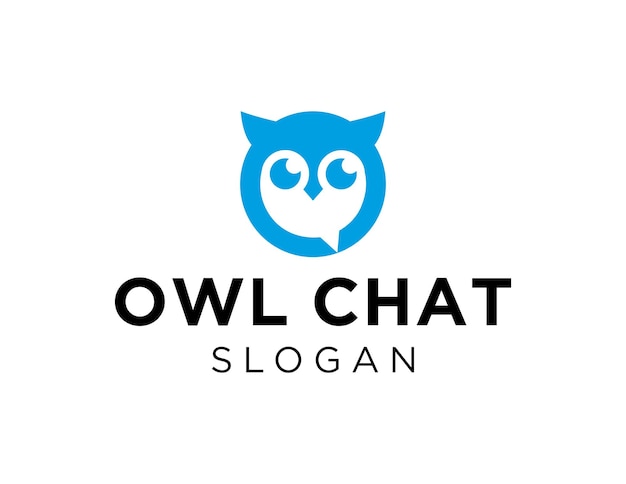 Owl Chat logo ontwerp gemaakt met behulp van de Corel Draw 2018 applicatie met een witte achtergrond